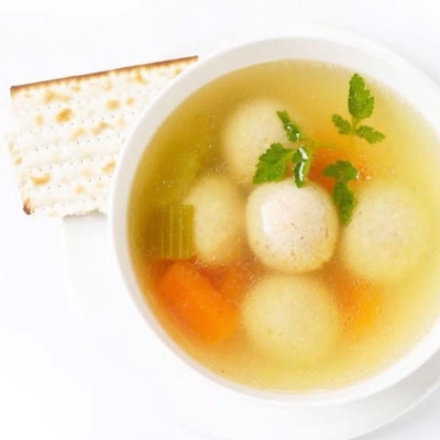 Matzah ball soup.