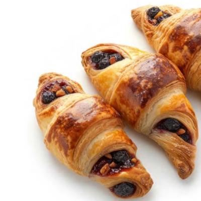 Rugelach pastries with raisins. They look like croissants.